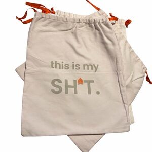Set of 4 Canvas Drawstring “This Is My Sh*t” Storage Bags